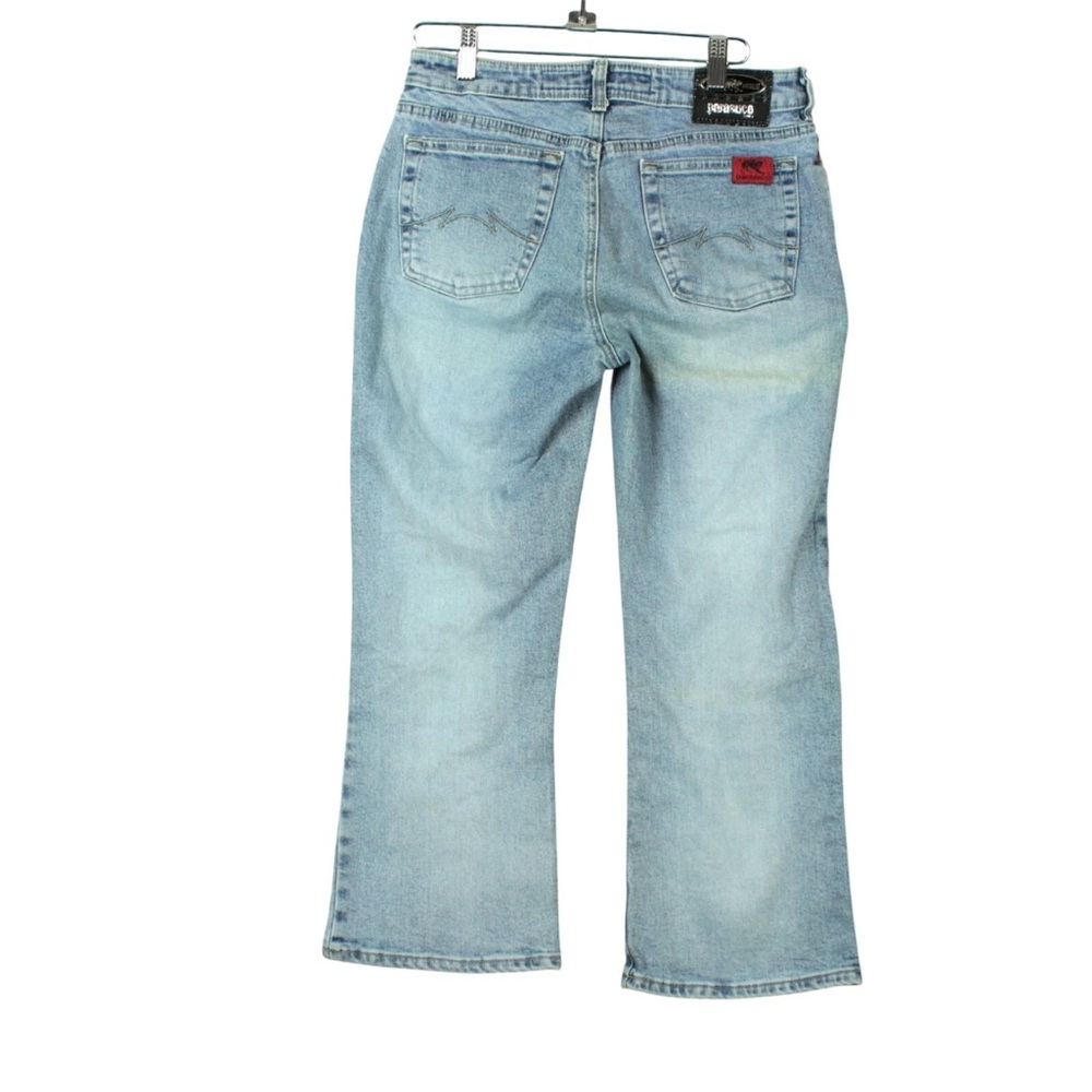 Vintage Parasuco Women Denim Jeans Size 29 Flared Y2k Light Wash Blue Cropped
